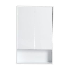 Mobile da Bagno a Parete Bianco Lucido da 24 Pollici con Ante a Chiusura Morbida, Design a Sospensione, Imballaggio KD - Product Image 5