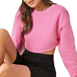 Wholesale Female Custom Cute Pink Ladies Crop <b>Top</b> <b>Women's</b> Hoodies & Sweatshirts 2026 - Product Image 2