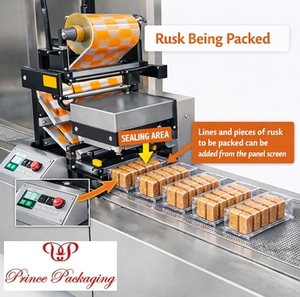 Automatic Eco-Friendly Rusk Packaging Machine | High Speed Electric Driven Biscuit Toast Film Packaging - Product Image 2