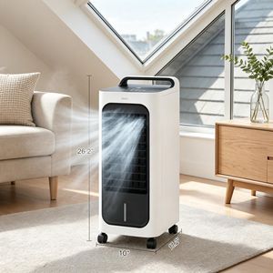 Raffrescatore d'Aria con Timer Remoto, Ventilatore con Raffreddamento a Ghiaccio, Umidificatore da 4L e Pacchi Ghiaccio, Spina AU/EU, Serbatoio d'Acqua da 20L per Uso Domestico - Product Image 3