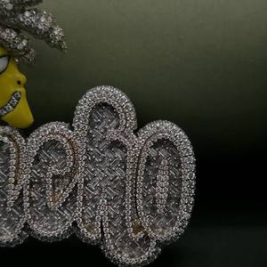 Colgante de Moissanita de Plata de Ley 925 con Baño de Rodio, Estilo Hip Hop, Micro Pavé, con Diseño de Homer Simpson, para Fiesta - Product Image 6