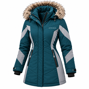 Chaqueta Parka de Invierno para Mujer, Impermeable, con Capucha, Abrigo Cálido con Relleno de Algodón, Chaqueta Deportiva Informal de Talla Grande, Venta al por Mayor - Product Image 4