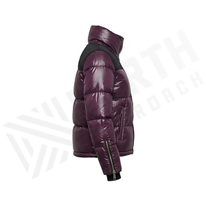 Hooded Quilted Waterproof <b>Bubble</b> Jacket Black Full Sleeve Winter Windproof Cotton Shell Knitted Fabric Polyester Filling Stand - Product Image 3