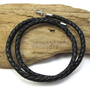 Cordón de Cuero Trenzado Redondo Negro Mate de 5 mm para Bisutería DIY, Pulseras, Collares, Macramé y Manualidades, Uso Multiusos - Product Image 5