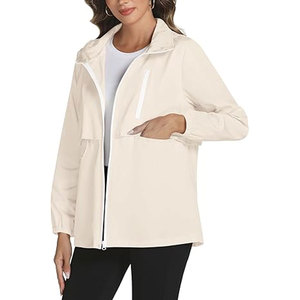 Rain <b>Jacket</b> Women with Hooded <b>Lightweight</b> <b>Waterproof</b> Raincoats <b>Packable</b> Zipper Pockets Windbreakers Outdoor Travel Casual - Product Image 2