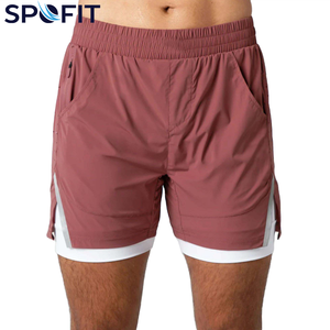 Pantalones Cortos Deportivos para Hombre, Corte Holgado, Cintura Media, Color Sólido, con Cordón Ajustable, Personalizables, Tallas Grandes, Secado Rápido, Doble Capa, para Venta al Por Mayor - Product Image 1