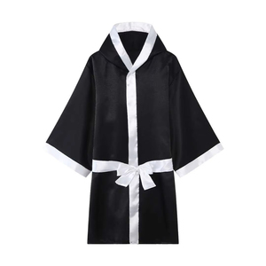 Boxing Gown Men <b>Women</b> Professional Fight Entrance Apparel Lightweight <b>Satin</b> Fabric Made MMA Training Wear Boxing <b>Robes</b> - Product Image 1