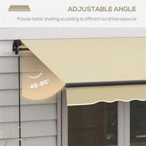 Tenda da Sole Estensibile in Lega di Alluminio per Finestre e Porte, Operazione Manuale, Copertura per Balcone e Patio con Protezione dalla Pioggia in PC Rivestito - Product Image 6