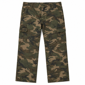 Pantalon cargo camouflage en coton pour femme, taille mi-haute, coupe droite ample, multi-poches, style streetwear décontracté, OEM - Product Image 2