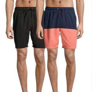Shorts de plage pour homme en toile 100% coton, taille mi-haute, cordon de serrage, respirants, décontractés, avec poches - Product Image 1