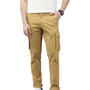 Pantalones Cargo Casuales de Mujer, Cintura Alta, Tejido de Ganchillo, Múltiples Bolsillos, Cintura Elástica, Transpirables, Ecológicos, Holgados, Largos - Product Image 1