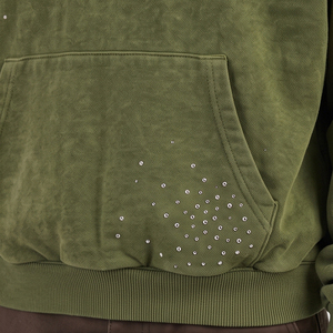 Cotton Fleece Baggy Style Men Loose Fit <b>Rhinestone</b> <b>Hoodies</b> Wholesale Custom Logo Printed Pullover <b>Rhinestone</b> Hoodie For Men - Product Image 4