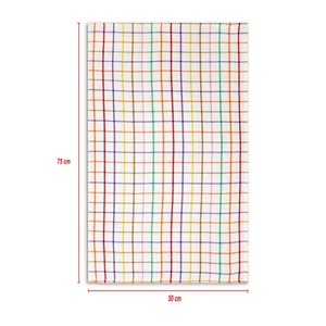 ผ้าเช็ดครัวลายตาราง ซุปเปอร์ซับน้ำ 100% ผ้าฝ้าย ทอลายวาฟเฟิล แห้งเร็ว สีสวยงาม - Product Image 5