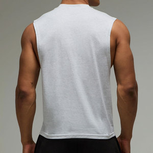 Unisex Oversized Customized Design <b>Men</b> Cut Out Sleeveless Tank Top Summer Wholesale Factory Price Low MOQ High Collar <b>Stringer</b> - Product Image 3