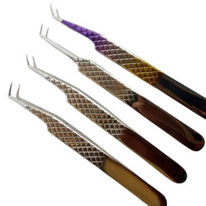 Professional Gradient Eyelash Tweezers Pointed Tip Russian Volume Fiber <b>Tools</b> Custom Color Private Label - Product Image 1