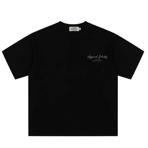 Camiseta de Cuello Redondo Extra Grande con Estampado Bordado, 100% Algodón, para Hombre, con Tela Gruesa de 300 GSM - Product Image 1