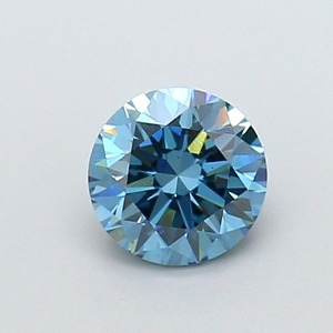 Diamant CVD créé en laboratoire, taille ronde, couleur bleu vif fantaisie, clarté VS1, polissage excellent, qualité supérieure, pierre non montée pour bague. - Product Image 1