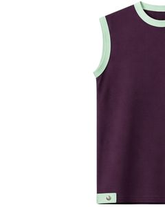 Conjunto de dos piezas para hombre, camiseta sin mangas y pantalones cortos, informal, de verano, de algodón, color verde menta, con cordón ajustable. - Product Image 3