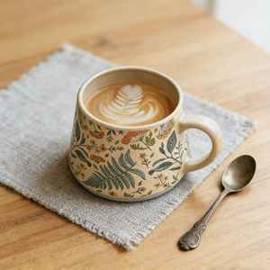 Taza de cerámica de gres grueso para té y café con asa de porcelana, de Universal Overseas - Product Image 1