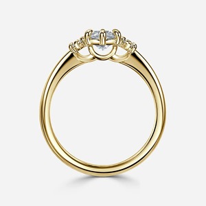 Anillo de Compromiso de Tres Piedras con Diamante Cultivado en Laboratorio de Corte Marquesa de 5CT, Oro de 14K, Venta al Por Mayor - Product Image 3