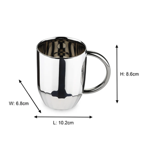 Mug en acier avec poignée, design minimaliste, double paroi, vaisselle portable - Product Image 1