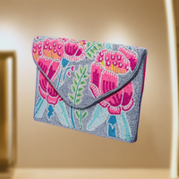 Nouveau Sac à Main Tendance 2025 Fait Main avec Franges Perlées, Couleur et Taille Personnalisables, Broderie Imprimée en Letterpress, Lavable, Fermeture Éclair, Doux et Personnalisé