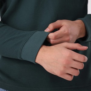 Fully Customized Henley Collar Full Sleeve Men's T <b>Shirt</b> <b>Waffle</b> Knitted Old Money Style <b>Shirts</b> For Men - Product Image 2