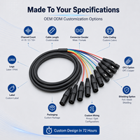 Fabricante OEM ODM, Cable de Audio Profesional XLR de 8 Canales, 3 Pines, Macho a Hembra, con Código de Color, para Mezcladora de Estudio y Escenario