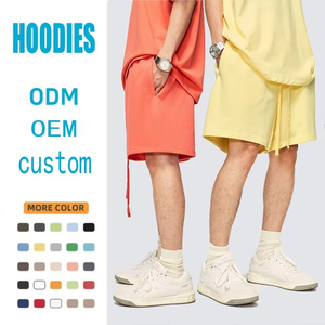 Pantalones cortos de tela de lana para hombre, gruesos, informales, para gimnasio, con cordón en la cintura - Product Image 1