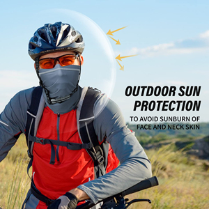 Cache-cou gris respirant, masque facial, cagoule, cache-cou sans couture, couvre-chef et cache-cou ajustables pour les sports de plein air - Product Image 3