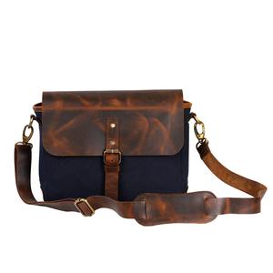 Sac à bandoulière pour appareil photo en cuir et toile EVA avec fermeture éclair, étui de voyage pour appareil photo reflex numérique, résistant à l'eau et aux chocs LCCB-0010 - Product Image 1