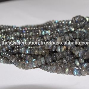 6mm 8mm 10mm Natural Labradorite Stone Smooth Rondelle Gemstone Beads IGI Certified AAA+ Quality Gray for Jewelry Making Online - Product Image 3