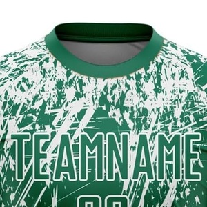 เสื้อฟุตบอลสีเขียวพิมพ์ลายแบบซับลิเมชั่นตามสั่ง ดีไซน์ดิจิทัลเต็มรูปแบบ ชุดกีฬาทีม ระบายอากาศได้ดี ชุดออกกำลังกาย ชุดฝึกซ้อม - Product Image 4