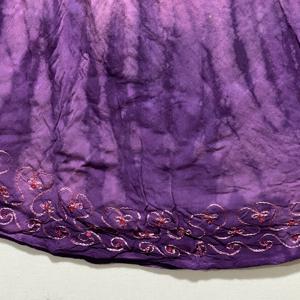 Vestido túnica boho morado para mujer, 100% algodón, con efecto ombré, teñido anudado, mangas largas, con cuello bordado, estilo casual. - Product Image 6