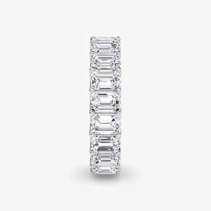 แหวนเพชรแล็บโกรว์ทรงเอเมอรัลด์แบบ Eternity Band ทองคำขาว 14K แหวนแต่งงานแบบ Eternity เต็มวง แหวนหรูสำหรับเจ้าสาวและวันครบรอบ - Product Image 1