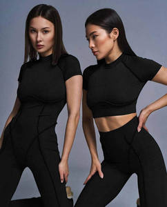 Ensembles de sport pour femmes : leggings de fitness, yoga et cyclisme, taille élastique en spandex, longueur cheville, pour l'entraînement des fessiers - Product Image 3