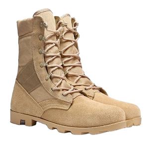 Botas Tácticas de Desierto Profesionales Personalizadas para Hombre de Cuero Caqui Impermeables con Suela de Goma y Cremallera - Product Image 1