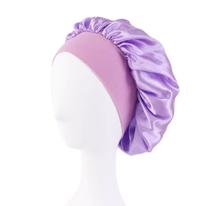 Satin <b>Hair</b> <b>Bonnet</b> <b>for</b> Women Dark Blue Reversible Sleep Cap Adjustable Band Four Seasons Home Use Adult Size 54-56CM - Product Image 5