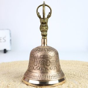 Antique Finish Brass Temple Bell Decorative Hanging Bell For Puja <b>Mandir</b> Spiritual Meditation And Religious Worship - Product Image 1