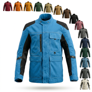 แจ็คเก็ตมอเตอร์ไซค์ผ้าสักหลาดดีไซน์ล่าสุดสำหรับผู้ชาย ทนทานต่อสภาพอากาศ ผ้าคุณภาพดี มีกระเป๋าหลายช่อง ปรับขนาดได้ แจ็คเก็ตขี่มอเตอร์ไซค์ทันสมัย - Product Image 1