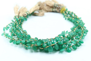 Perles d'émeraude zambienne naturelle facettées en forme de poire 5-7mm Briolette 11 pouces pour la fabrication de bijoux - Product Image 6