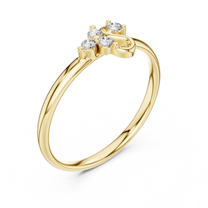 Anillo Infinito de Tres Piedras con Diamantes CVD Cultivados en Laboratorio en Oro Sólido de 18K - Product Image 6