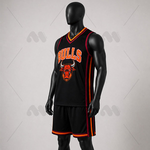 Conjunto de Uniforme de Baloncesto Personalizado con Cuello en V, Sin Mangas, Uniforme Deportivo con Estampado para Entrenamiento y Partido - Product Image 3