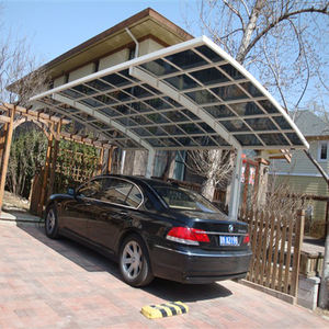 Auvent de voiture en alliage d'aluminium pour <span class=keywords><strong>garage</strong></span> extérieur Abri de voiture en polycarbonate pour parking Cadre en <span class=keywords><strong>bois</strong></span> naturel traité sous pression - Product Image 2