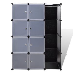 Cabinet modulare in bianco e nero a 9 scomparti 14.6 sistemi e organizer "x 45.3" x 59.1" - Product Image 3