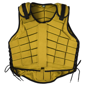 Gilet d'équitation matelassé de qualité supérieure, coupe-vent, rembourré, protection corporelle de sécurité, équipement professionnel pour cavalier avec plusieurs poches - Product Image 1