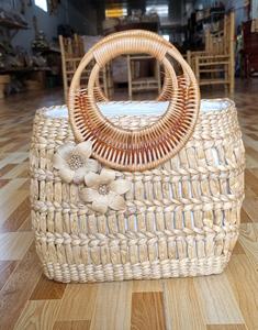 Bolsos hechos a mano de jacinto de agua de 100% juncia vietnamita, bambú, ratán, productos vietnamitas de alta calidad - Product Image 4