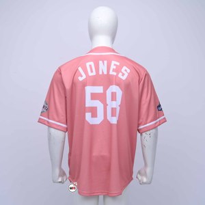 Wholesale Cheap Price <b>Baseball</b> Jerseys with Pink V-Neck Short Sleeve Unisex Adult Breathable Polyester Sublimation Printed Shirt - Product Image 2