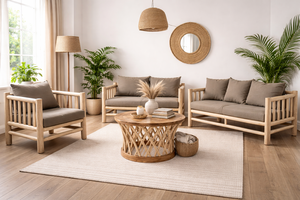 Gubuk Bali Scandinavian Modern 1-Seater Teak <b>Inflatable</b> <b>Sofa</b> Eco-Friendly Rectangular 70x70x65mm for Living Room - Product Image 4