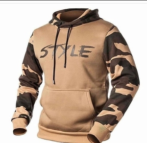 Sweat à capuche pour homme en molleton mélangé coton, motif camouflage, avec poche avant, idéal pour l'hiver, personnalisable avec logo (ODM) - Product Image 1